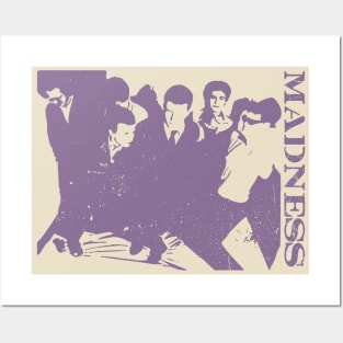 Madness - Silhouette Retro Purple Posters and Art